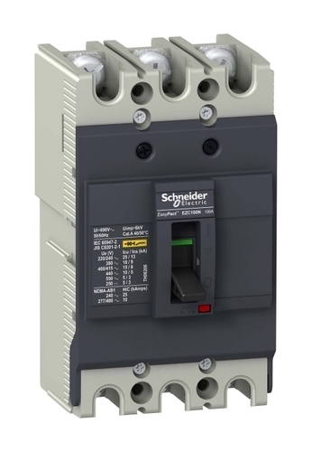 Силовой автомат Schneider Electric Easypact EZC 100, TM-D, 18кА, 3P, 63А
