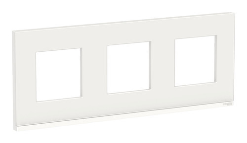 Рамка 3 поста Schneider Electric UNICA PURE, горизонтальная, белое стекло, белая