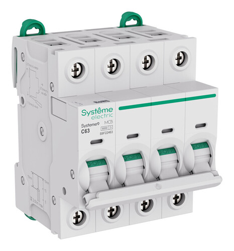 Автоматический выключатель Systeme9, 4полюса, 63А, C, 6кA