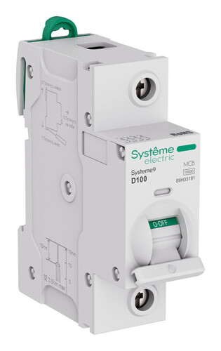 Автоматический выключатель Systeme9, 1полюс, 100А, D, 10 кА