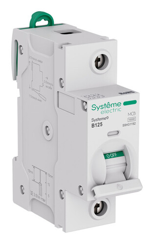 Автоматический выключатель Systeme9, 1полюс, 125А, B, 10 кА