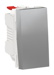 Выключатель UNICA MODULAR одноклавишный кнопочный схема 1 10 A 1 модуль алюминий