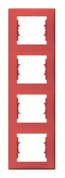 Рамка 4 поста SEDNA, вертикальная, красный
