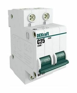 Автоматический выключатель DEKraft ВА-101 2P 2А (B) 4.5кА, 11014DEK